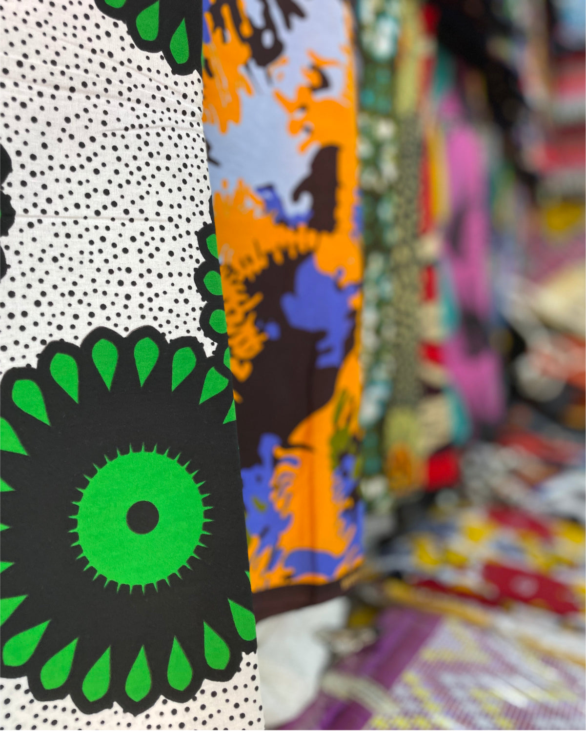 colorful african wax fabrics kariakoo market Tanzania