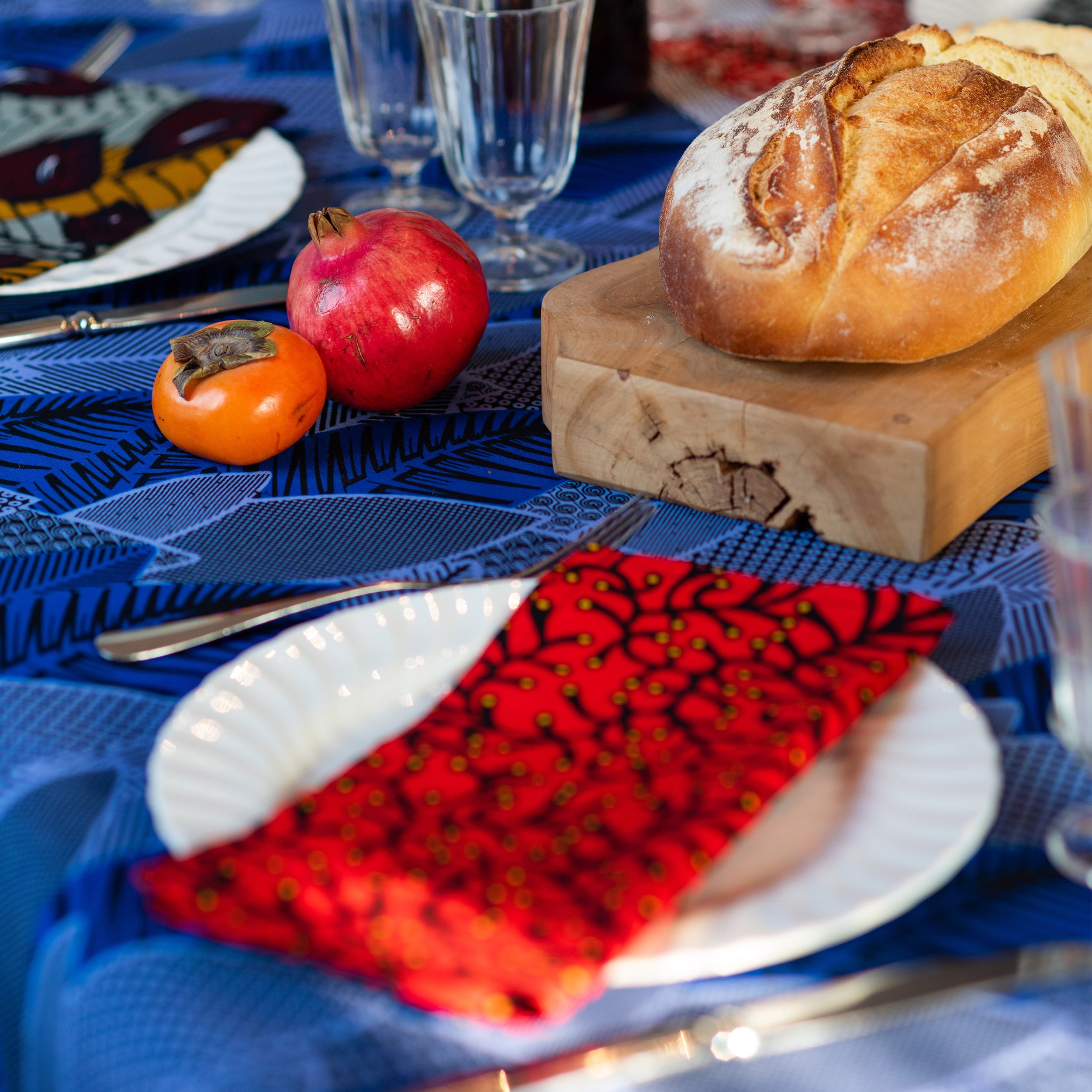 Pair of Napkins in Wax Coral Carpet