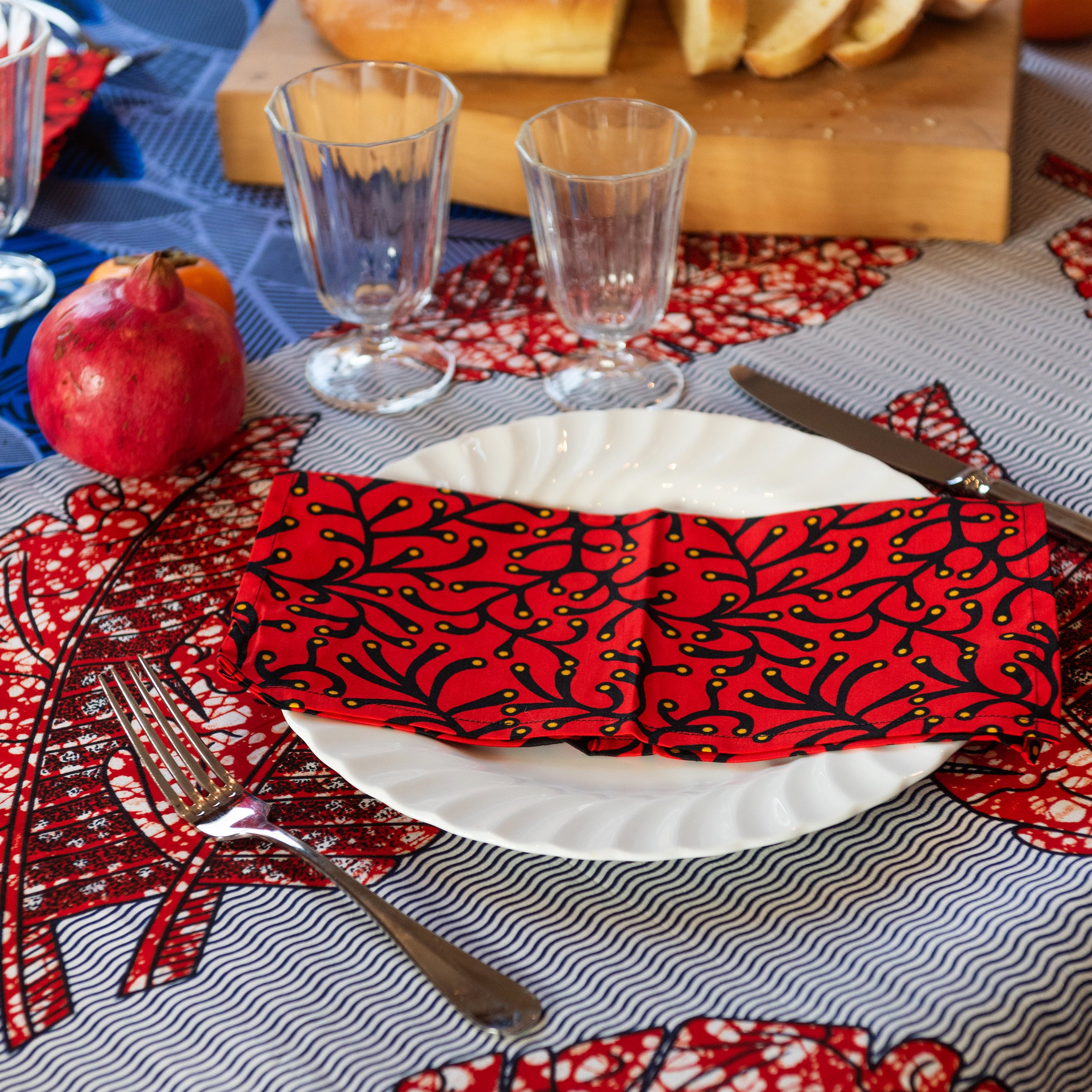 Bicolor Tablecloth in Wax Ice Charm