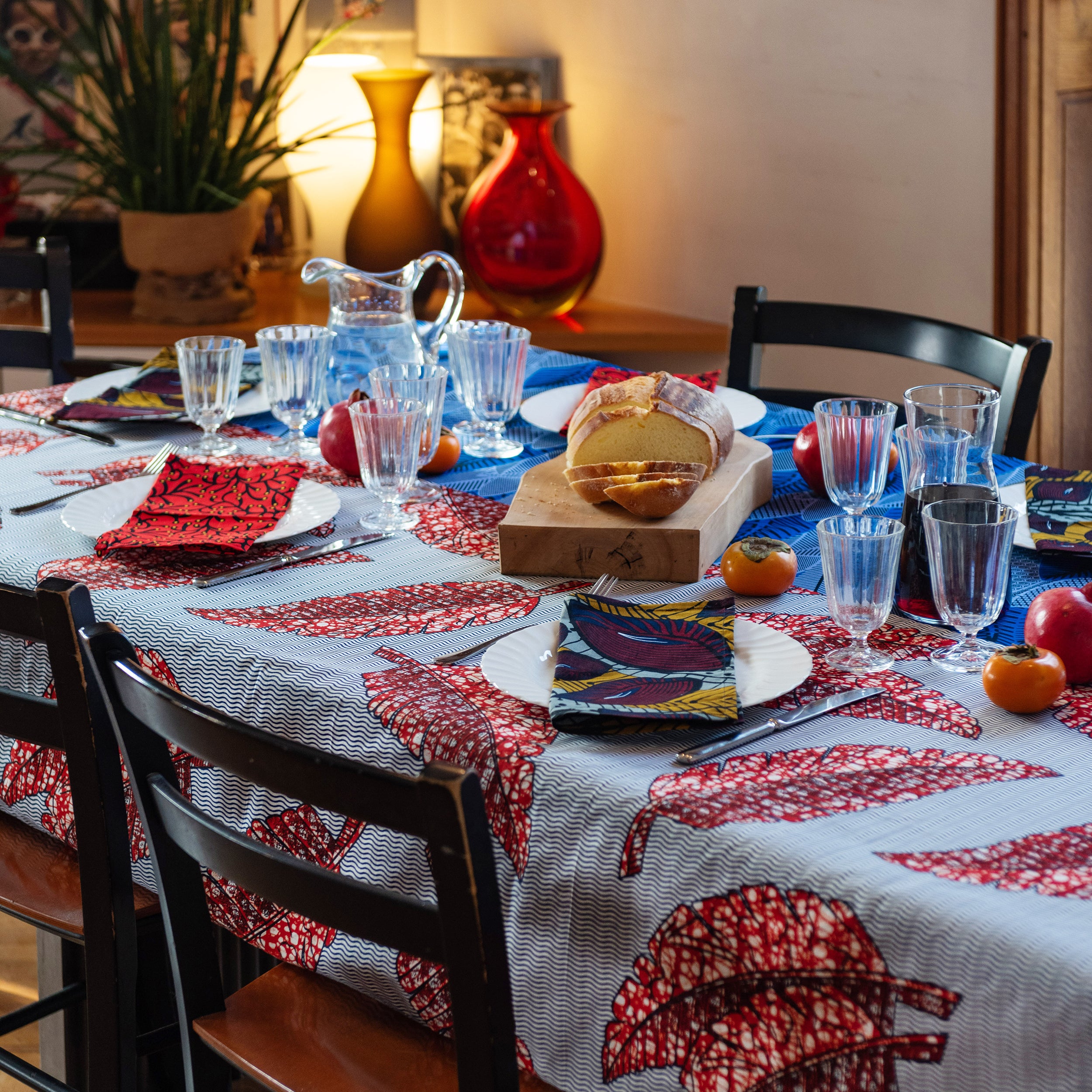 Bicolor Tablecloth in Wax Ice Charm