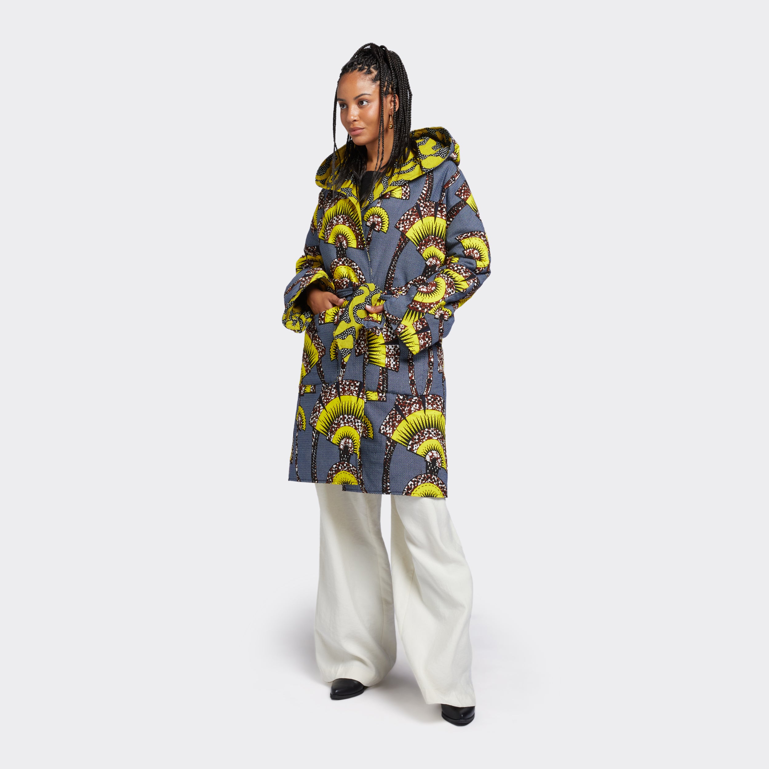 Reversible Padded Nightie Coat in Wax Winter Giraffe