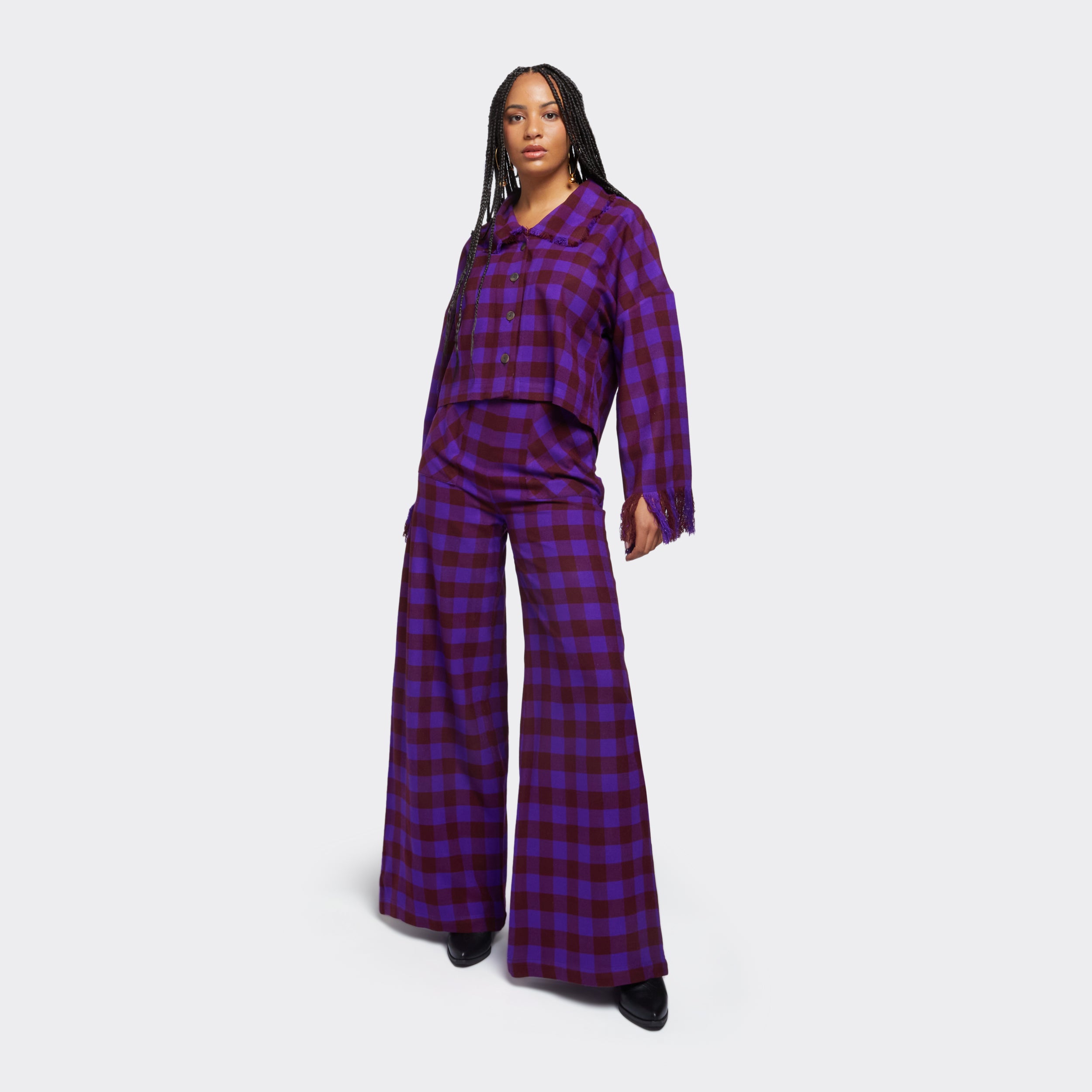 Palazzo Pants In Maasai Shuka Purple Beat