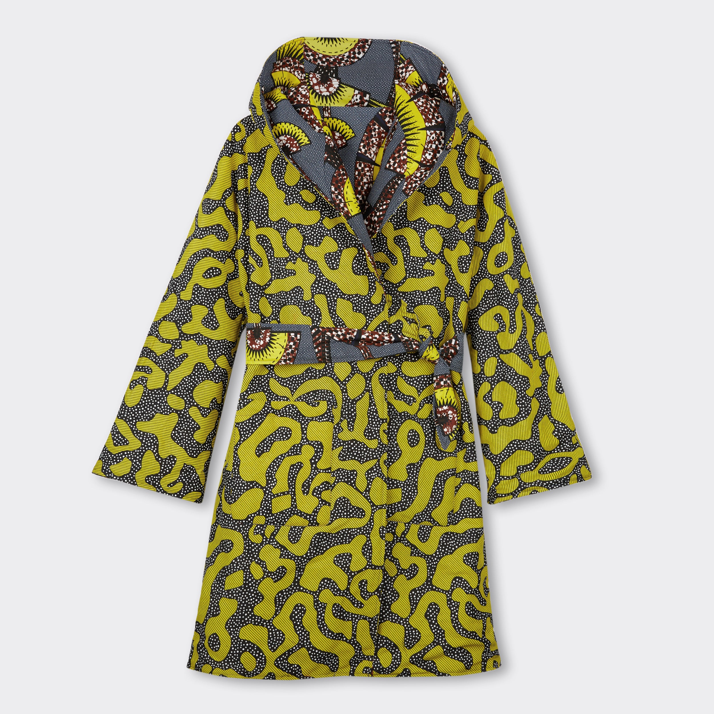 Reversible Padded Nightie Coat in Wax Winter Giraffe