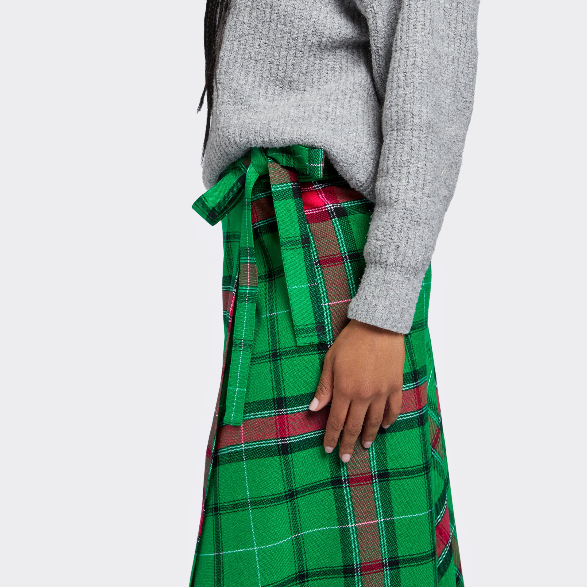 Wrap Skirt in Maasai Shuka Green Hope