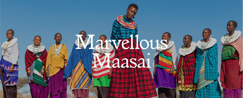 Maasai materials and fabrics with traditional patterns and designs
