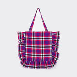 Tote Bag With Rouches In Maasai Shuka Candy Maze