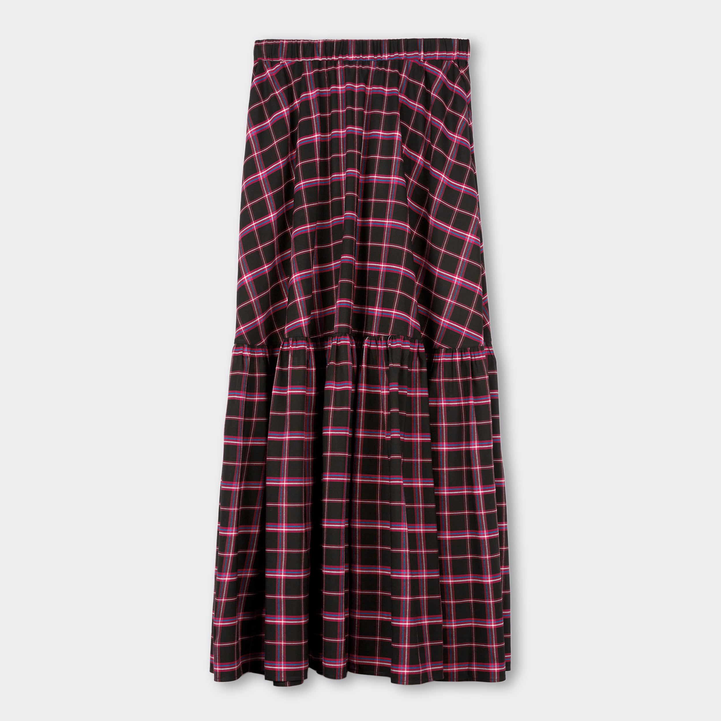 Flounced Maxi Skirt In Maasai Check Punk Soul