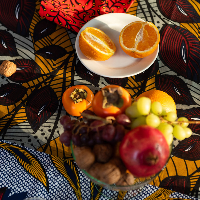 Bicolor Tablecloth in Wax Autumn Dance