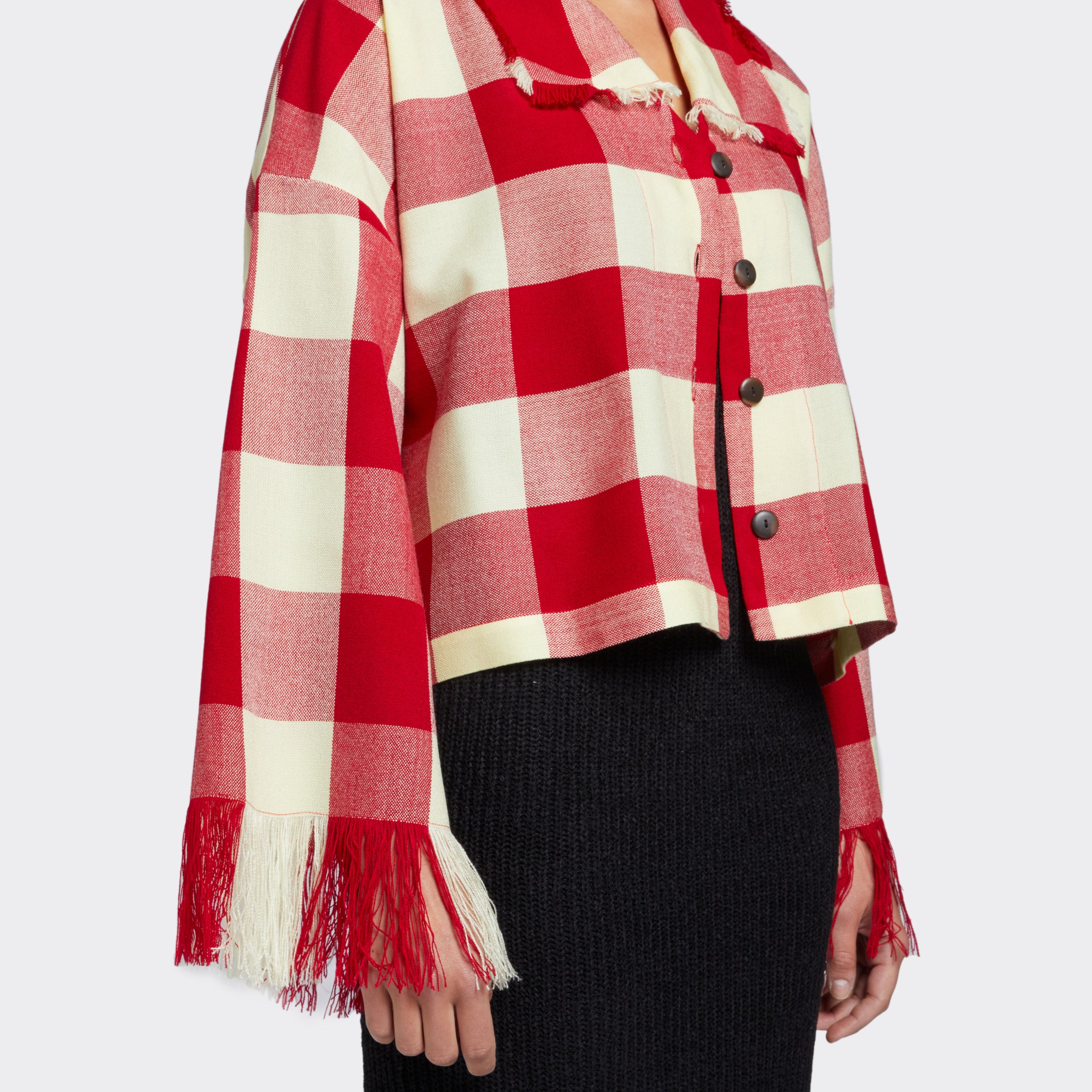 Blusa con frange Maasai Shuka Warm Autumn