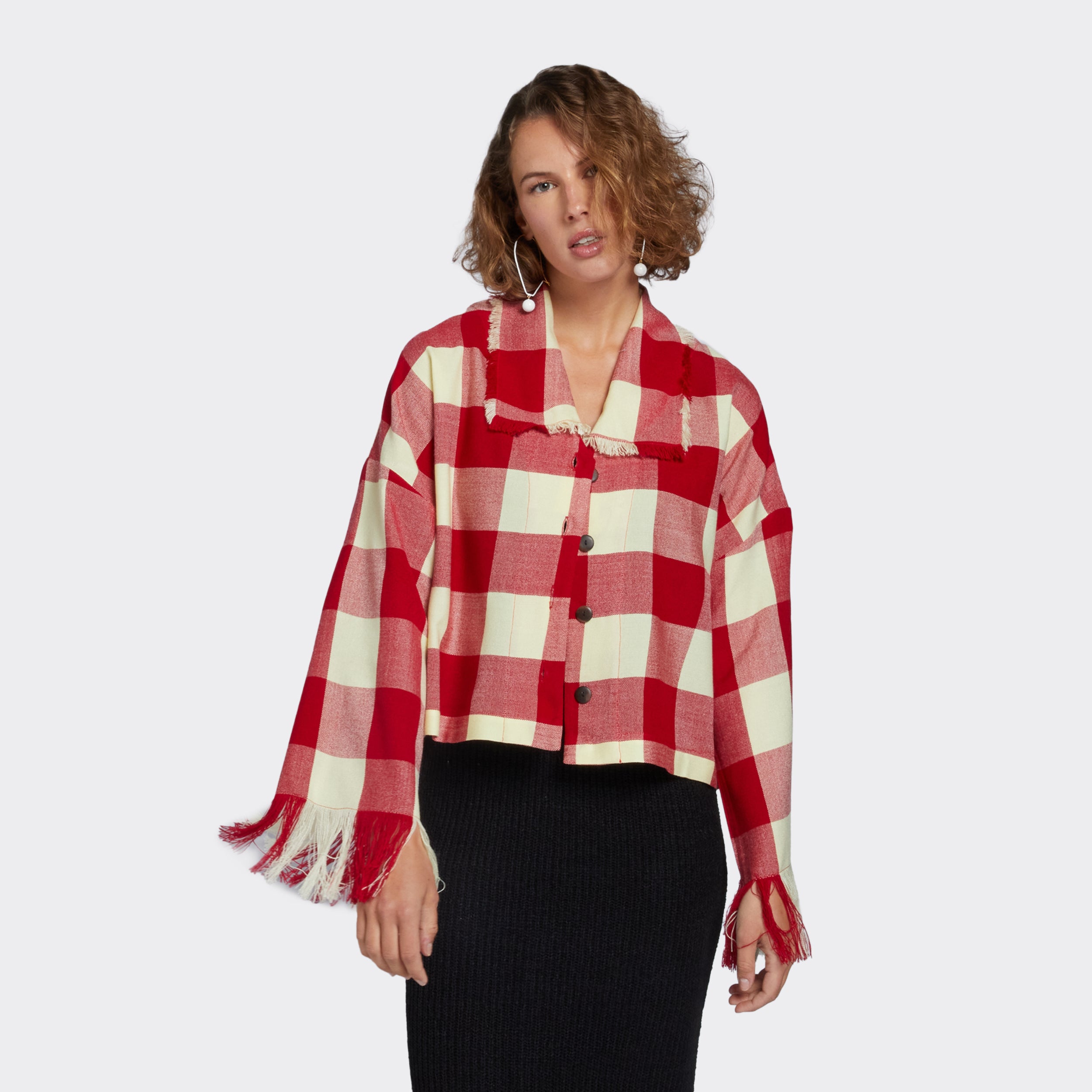 Blouse In Maasai Shuka Warm Autumn