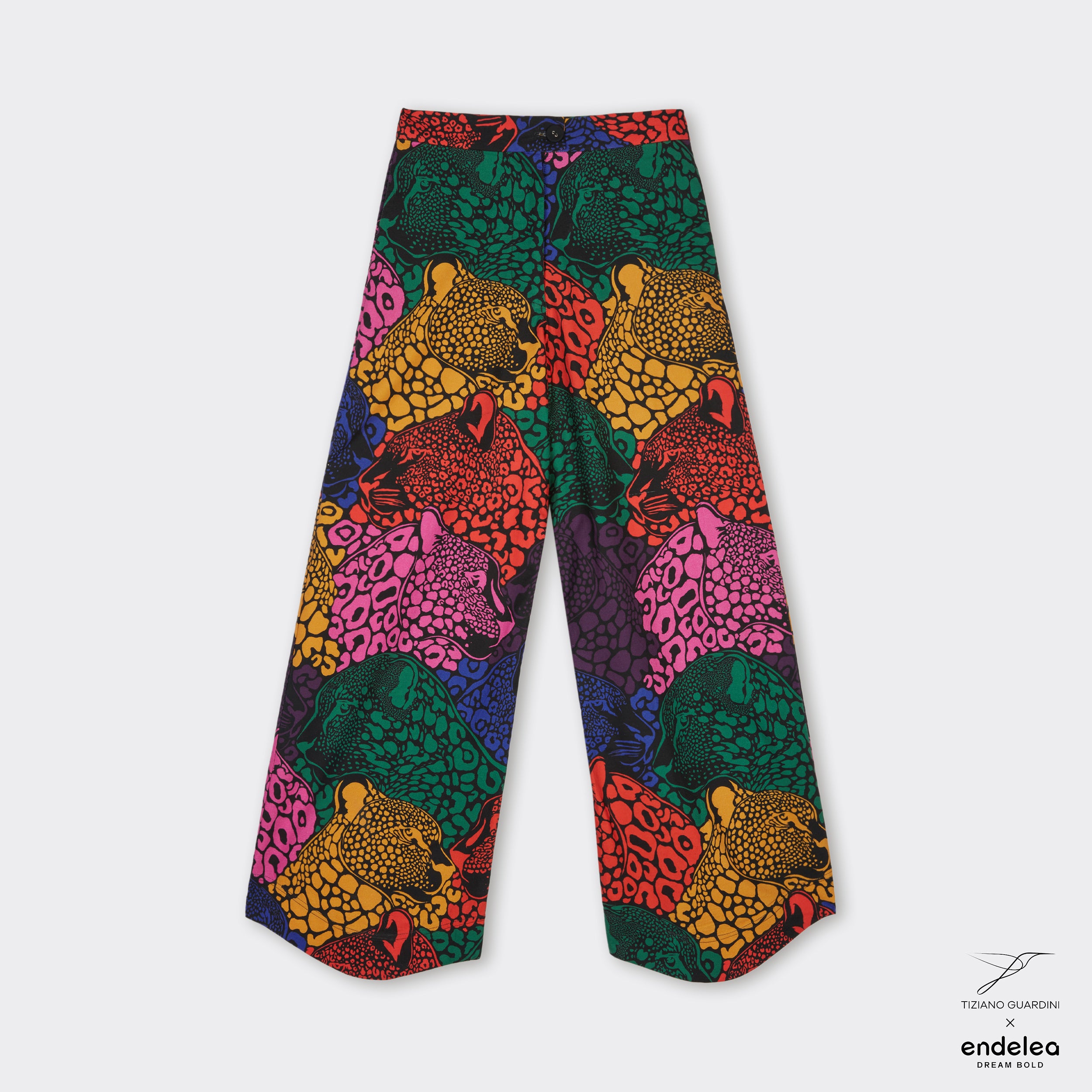 Trousers with a Wave Motif Rainbow Jungle