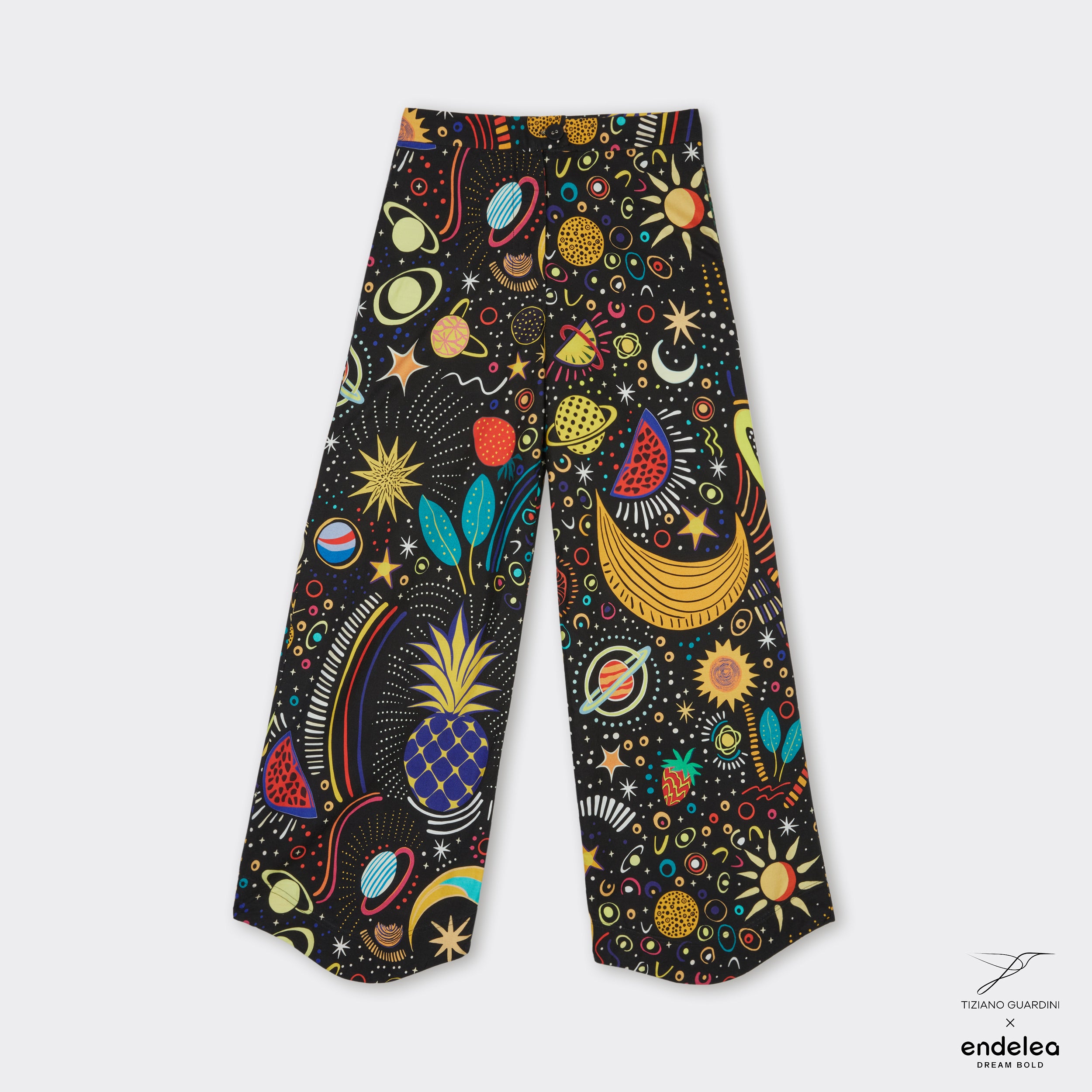 Trousers with a Wave Motif Bold Universe