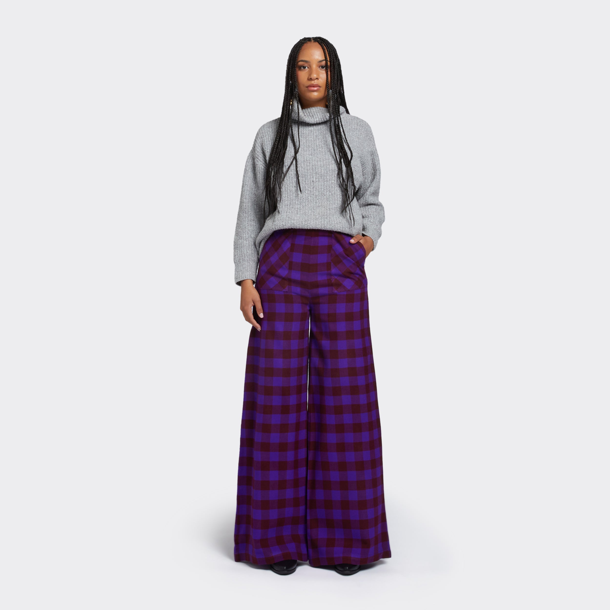 Purple on sale tartan pants