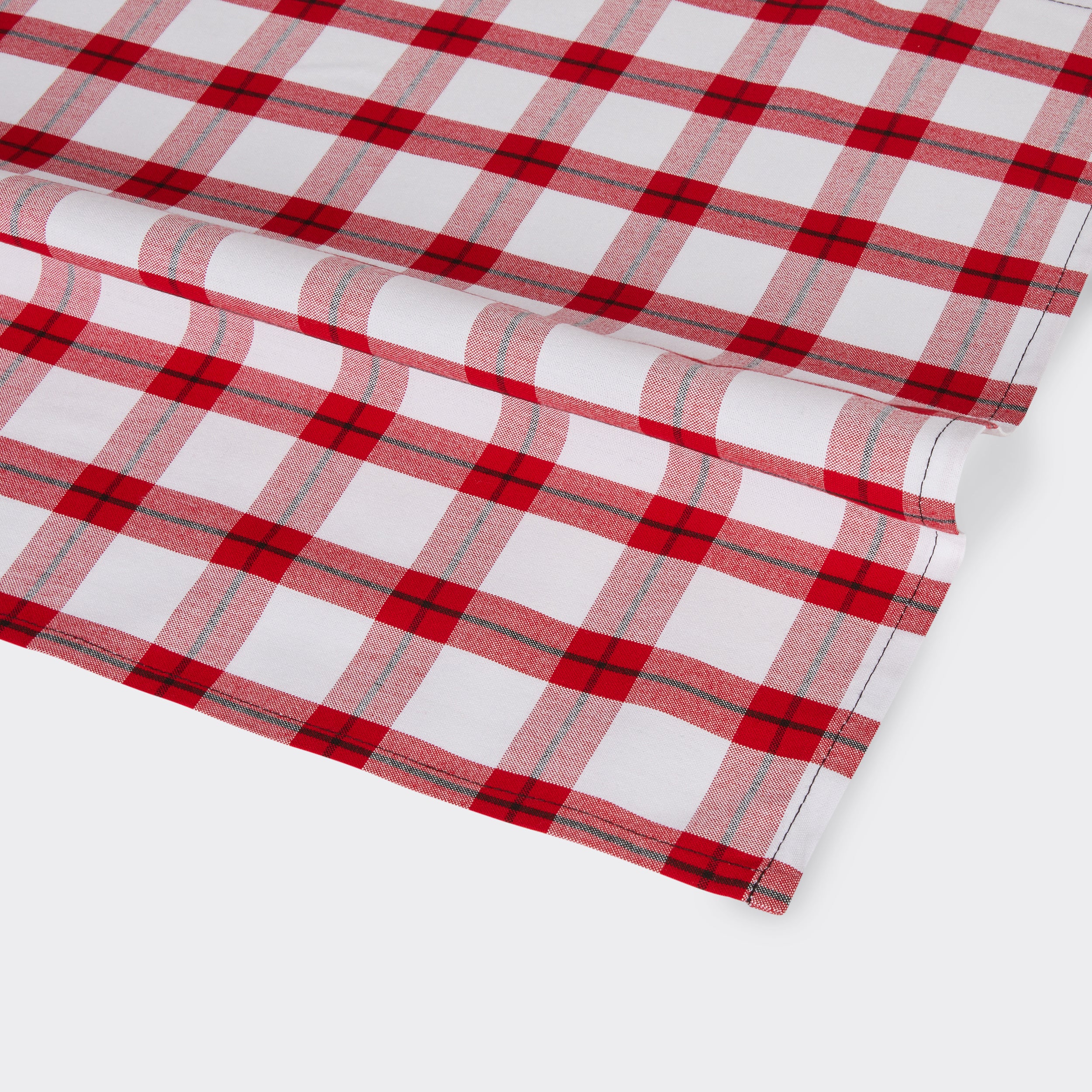 Detail of Maasai check pair of napkins red&white