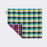 Double-sided Maasai checkered place mat on the blue&yellow side