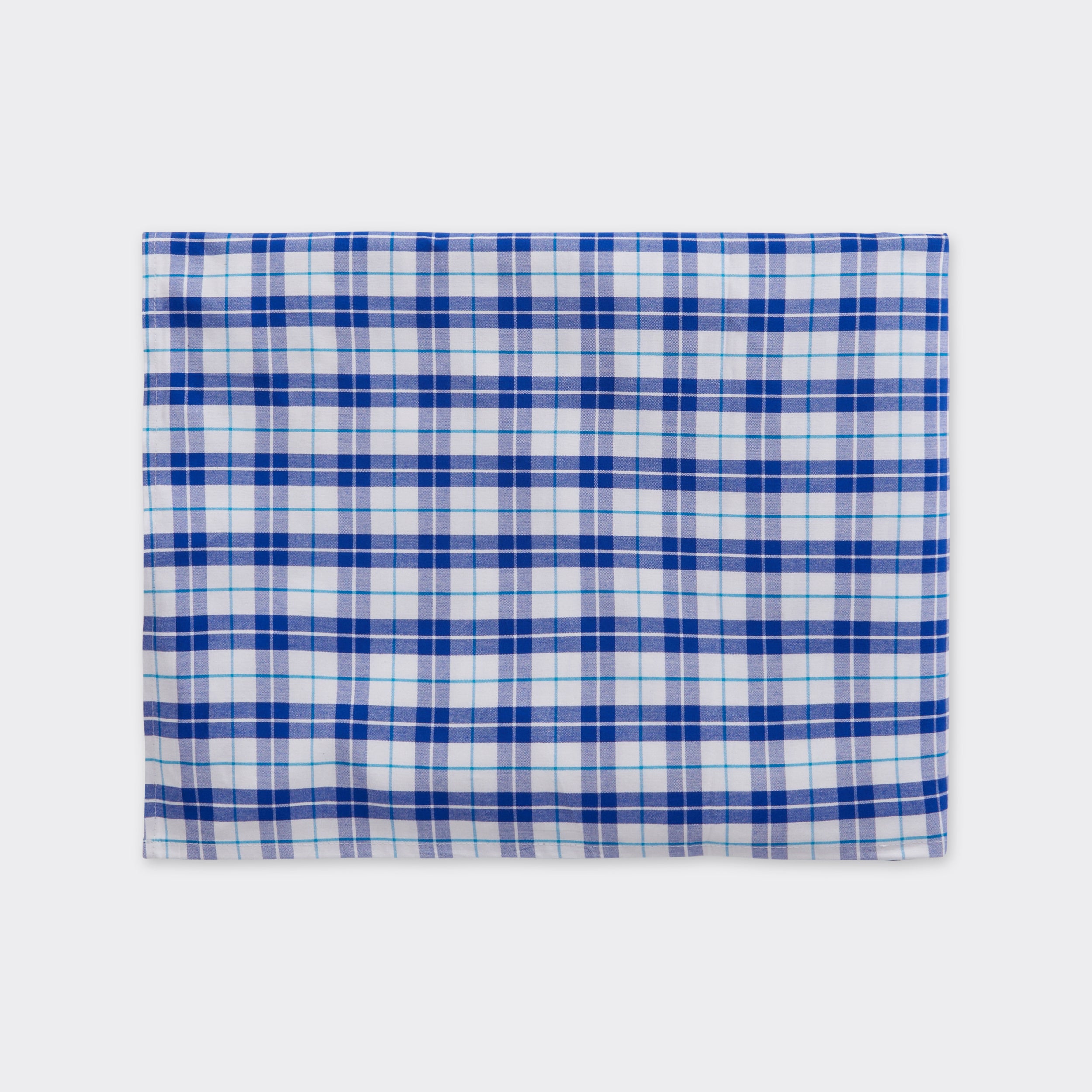 Bed cover in Maasai checkered fabric blue&white