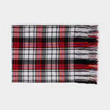 Checked blanket in Maasai Shuka fabric black, white and red 