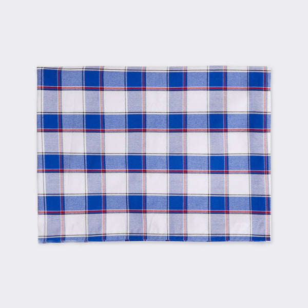 Maasai checkered tablecloth blue&white