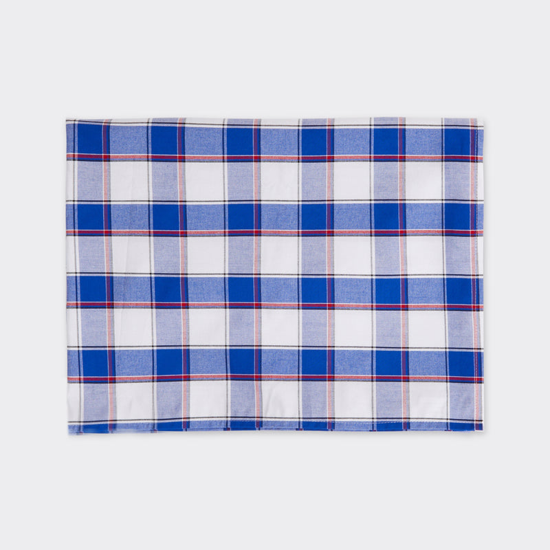 Maasai checkered tablecloth blue&white