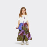 Flounced Maxi Skirt Baby in Wax Purple Feathers
