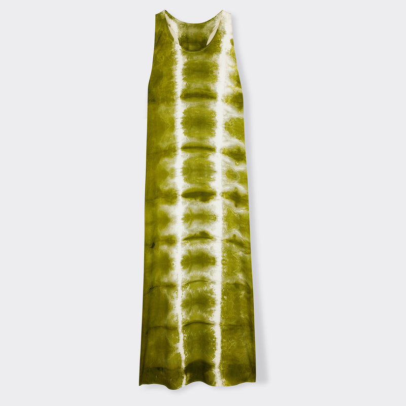 Still life: Long Dress in Tie Dye Intense Green.